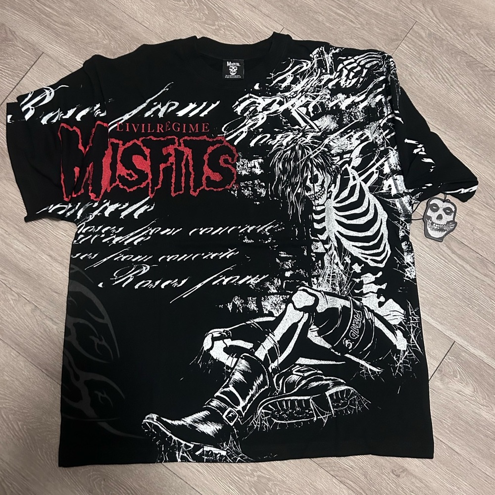 Misfits collab Skeleton Skull Black Men's T-Shirt
